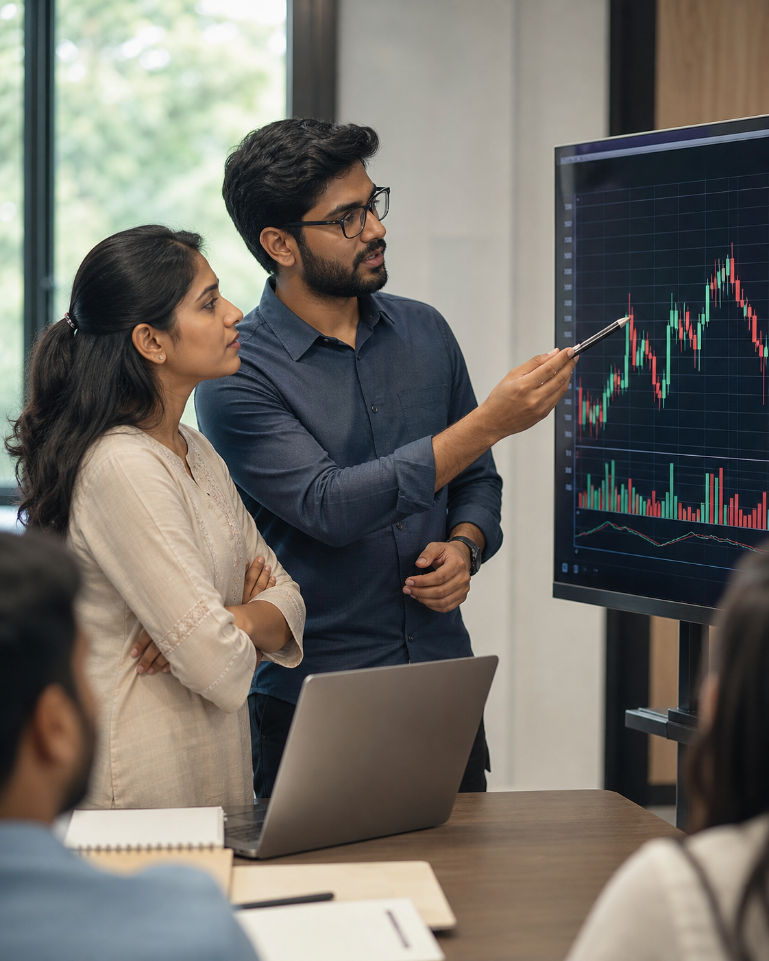 Live stock-market workshop with learners
